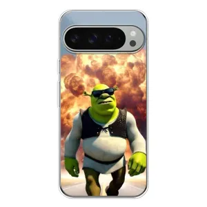 Печатный чехол с принтом Шрек для Google Pixel 10 Pro XL (Эпичный взрыв Шрек)