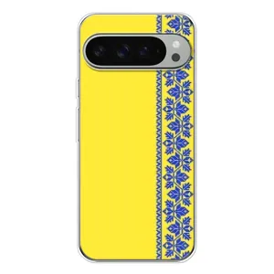 Силиконовый Чехол на Google Pixel 10 Pro XL (Вышиванка на желтом)