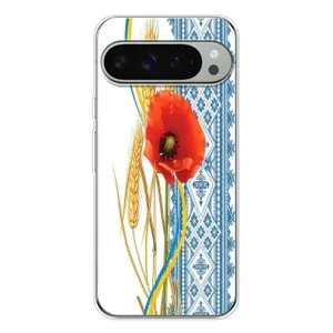 Силиконовый Чехол на Google Pixel 10 Pro XL с картинкой Вышиванки (Вышиванка с цветком)