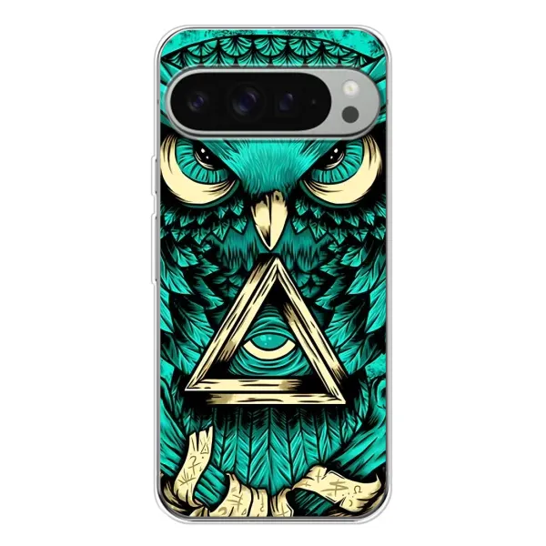 Чехол с рисунком «Зеленая сова» для Google Pixel 10 Pro XL Чехол с рисунком «Зеленая сова» для Google Pixel 10 Pro XL