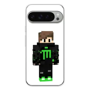 Чехлы для Google Pixel 10 Pro XL (Персонажи Майн Крафт) (Зеленый мальчик)