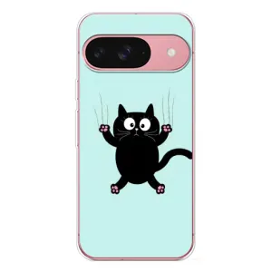 Силиконовый чехол с котиком для Google Pixel 10 Pro (Падающий кот)