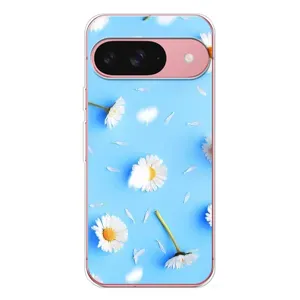 Чехол с Цветами для Google Pixel 10 Pro (ромашки на голубом)