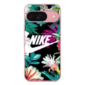 Силиконовый Чехол на Google Pixel 10 с картинкой Nike (Цветочный Nike)