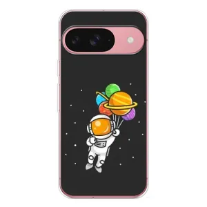 Силиконовый Чехол с принтом "Космонавты" на Google Pixel 10 (Космонавт с шариками)