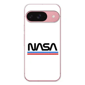Силиконовый бампер с принтом "Наса" на Google Pixel 10 (NASA на белом фоне)