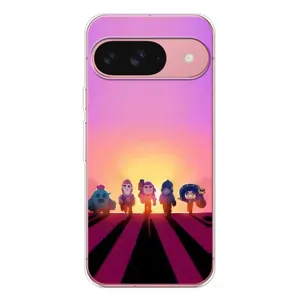 Силіконовый Чохол на Google Pixel 10 з картинкою Brawl Stars (Персонажі на заході сонця)