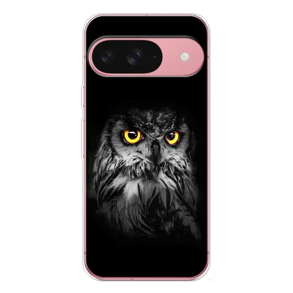 Чехол с рисунком «Сова на чёрном» для Google Pixel 10 Чехол с рисунком «Сова на чёрном» для Google Pixel 10