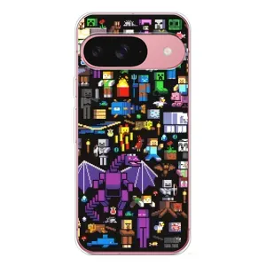 Чехол майнкрафт для Google Pixel 10 (Все персонажи)