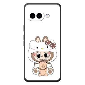 Чехол с принтом Лабубу для Google Pixel 10a (Белый Лабубу)