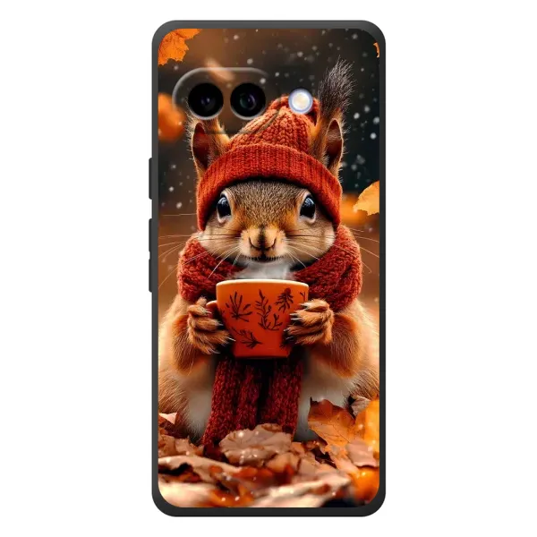 Чехол с рисунком «Белка с кофе» для Google Pixel 10a Чехол с рисунком «Белка с кофе» для Google Pixel 10a