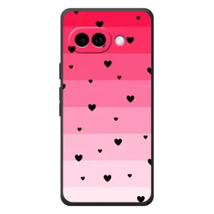 Чехлы с тематикой "Маленькие Сердечки" на Google Pixel 10a (Чорные сердечки)