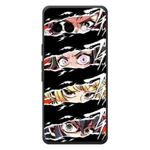 Силіконові чохлі з очіма Anime для Гугл Піксель 10а (Очі на чорному)