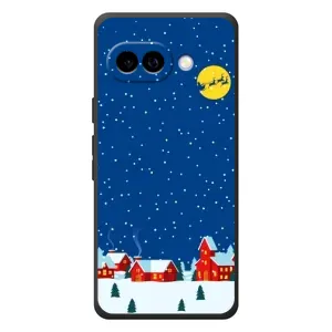 Силиконовый бампер на рождество для Google Pixel 10a (Город в снегу)