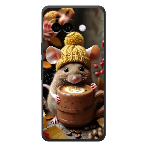 Чехол с рисунком «Мышка с кофе» для Google Pixel 10a Чехол с рисунком «Мышка с кофе» для Google Pixel 10a