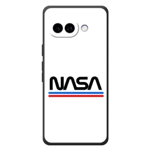 Силиконовый бампер с принтом "Наса" на Google Pixel 10a (NASA на белом фоне)