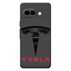 Силіконовий бампер з картинкою машини на Google Pixel 10a (Logo TESLA)