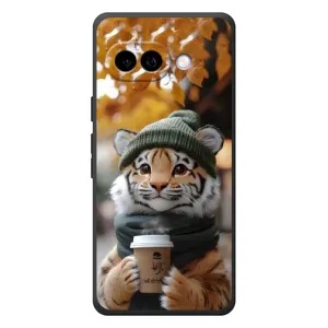Печатный чехол «Зверята с кофе» для Google Pixel 10a (Тигр с кофе)