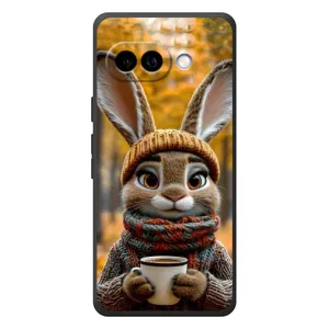 Печатный чехол «Зверята с кофе» для Google Pixel 10a (Зайчик с кофе)