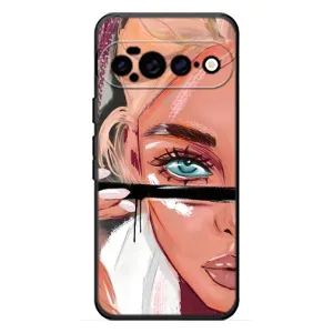 Силіконовый Чохол на Google Pixel 11 Pro XL з картинкой Модных девушек (Дівчина та вії)
