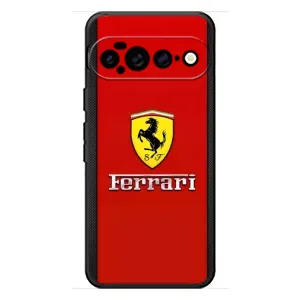 Силиконовый бампер с картинкой машины на Google Pixel 11 Pro XL (Ferrari Logo)