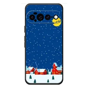 Силиконовый бампер на рождество для Google Pixel 11 Pro XL (Город в снегу)