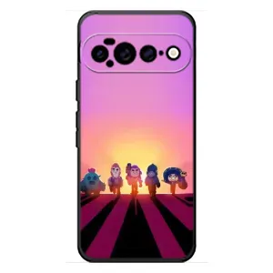 Силіконовый Чохол на Google Pixel 11 Pro XL з картинкою Brawl Stars (Персонажі на заході сонця)