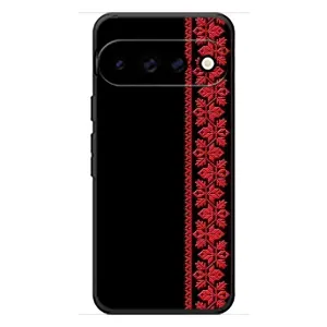 Силиконовый Чехол на Google Pixel 11 Pro XL с картинкой Вышиванки (Вышиванка на черном)