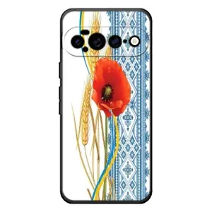 Силиконовый Чехол на Google Pixel 11 Pro XL с картинкой Вышиванки (Вышиванка с цветком)