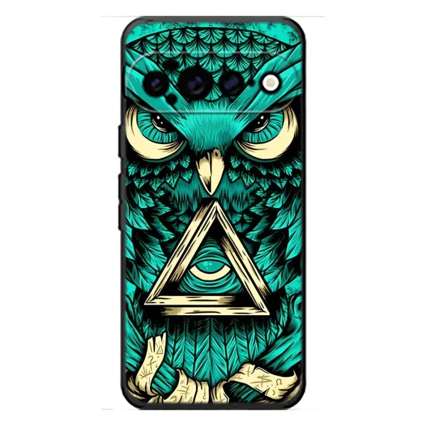 Чехол с рисунком «Зеленая сова» для Google Pixel 11 Pro XL Чехол с рисунком «Зеленая сова» для Google Pixel 11 Pro XL