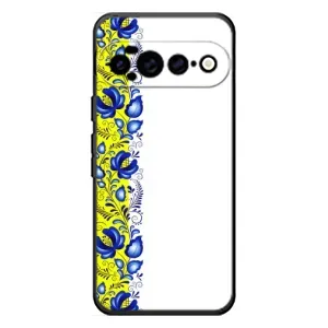 Силиконовый Чехол на Google Pixel 11 Pro XL с картинкой Вышиванки (Желто-синяя вышиванка)