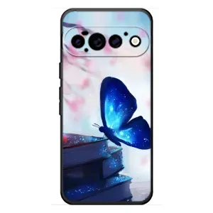 Силиконовый бампер с картинкой животных для Google Pixel 11 Pro (Бабочка синяя)