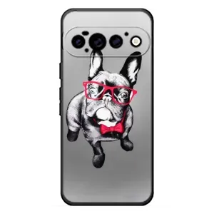 Чехол (ТПУ) Милые собачки для Google Pixel 11 Pro (Бульдог в очках)
