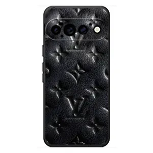 Текстурный Чехол Louis Vuitton для Гугл Пиксель 11 Про (Черный ЛВ)