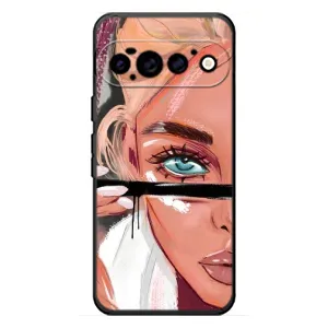 Силиконовый Чехол на Google Pixel 11 Pro с картинкой Стильных Девушек (Девушка и ресницы)