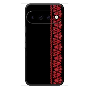 Силиконовый Чехол на Google Pixel 11 Pro (Красная Вышиванка)