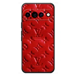 Текстурный Чехол Louis Vuitton для Гугл Пиксель 11 Про (Красный ЛВ)