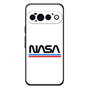 Силиконовый бампер с принтом "Наса" на Google Pixel 11 Pro (NASA на белом фоне)