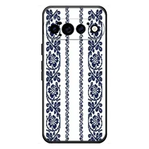 Силиконовый Чехол на Google Pixel 11 Pro с картинкой Вышиванки (Синяя вышиванка)