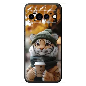Печатный чехол «Зверята с кофе» для Google Pixel 11 Pro (Тигр с кофе)