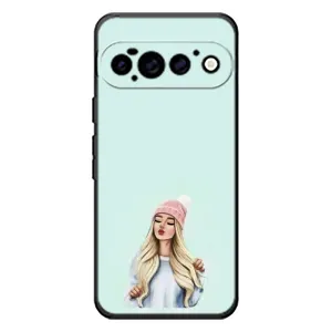 Силиконовый Чехол на Google Pixel 11 Pro с картинкой Стильных Девушек (В шапке)