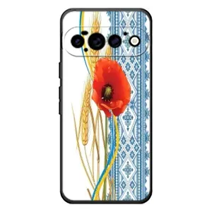 Силиконовый Чехол на Google Pixel 11 Pro с картинкой Вышиванки (Вышиванка с цветком)