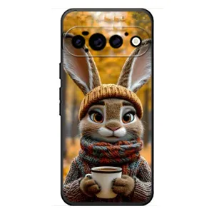 Печатный чехол «Зверята с кофе» для Google Pixel 11 Pro (Зайчик с кофе)