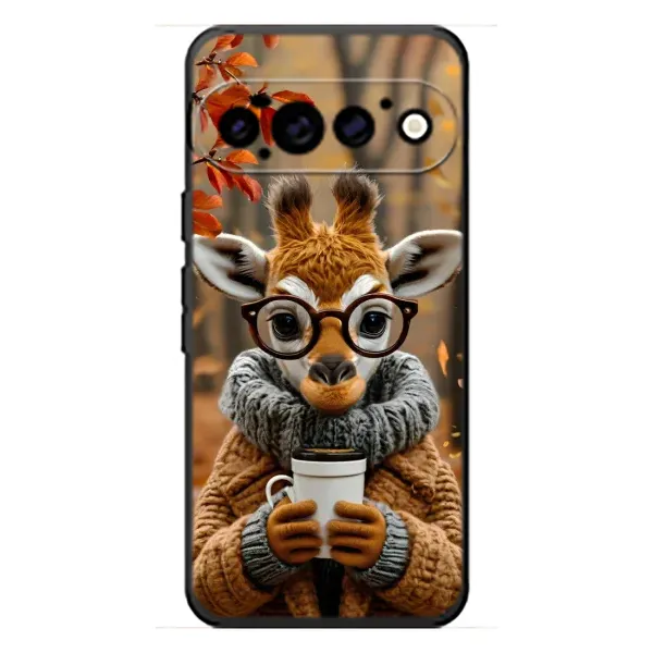 Чехол с рисунком «Жираф с кофе» для Google Pixel 11 Pro