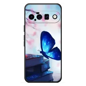 Силиконовый бампер с картинкой животных для Google Pixel 11 (Бабочка синяя)