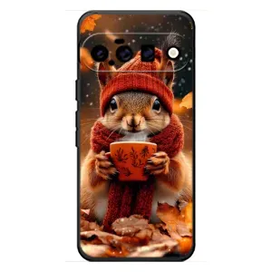 Печатный чехол «Зверята с кофе» для Google Pixel 11 (Белка с кофе)