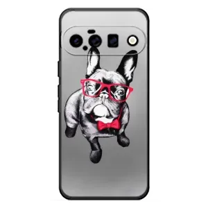 Чехол (ТПУ) Милые собачки для Google Pixel 11 (Бульдог в очках)