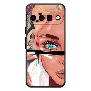 Силиконовый Чехол на Google Pixel 11 с картинкой Стильных Девушек (Девушка и ресницы)
