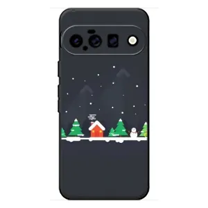 Силиконовый бампер на рождество для Google Pixel 11 (Город зимний)