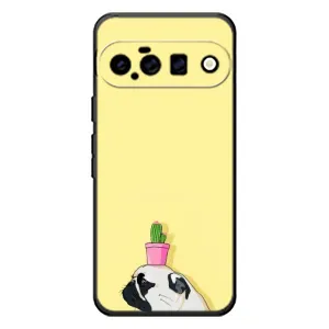 Бампер для Google Pixel 11 с картинкой "Песики" (Кактус на голове)
